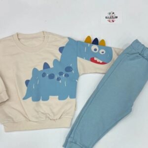 Ellezler Dinozor Baskılı 3D Diken Detaylı Erkek Çocuk Alt-Üst Takım