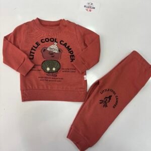 Ellezler Little Cool Camper Ayıcık Nakışlı Bebek Sweatshirt Takım – Kiremit